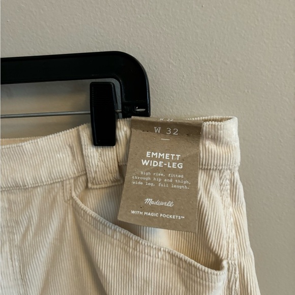 Madewell Emmett 2.0 Wide-Leg Pants in Corduroy size 32 new antique cream - Picture 6 of 8